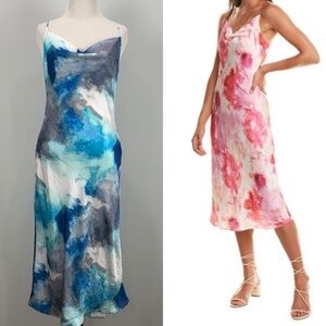 Madison Marcus Blue Tie-Dye Midi Slip Dress